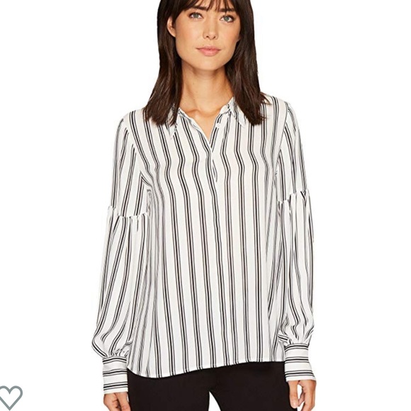 Vince Camuto Tops - Vince Camuto Black & White Striped Blouse